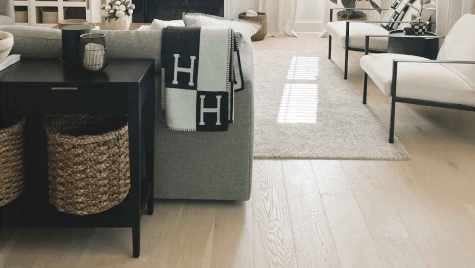 Hardwood Floors Installed in Living Room