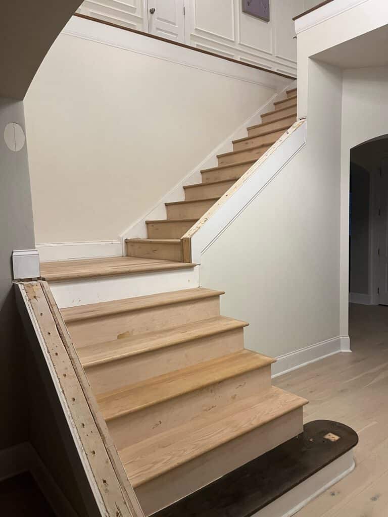 New treads and risers on every step except the first during renovation