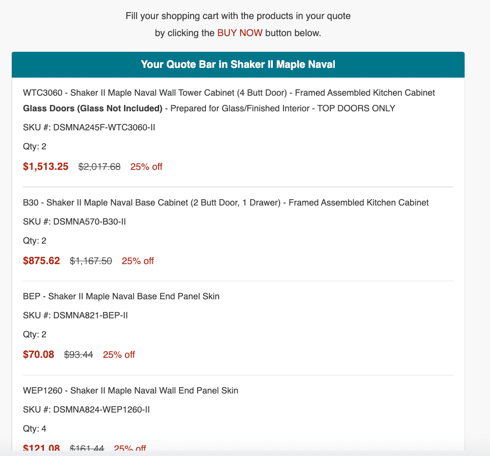 Cost of Cabinets.com 