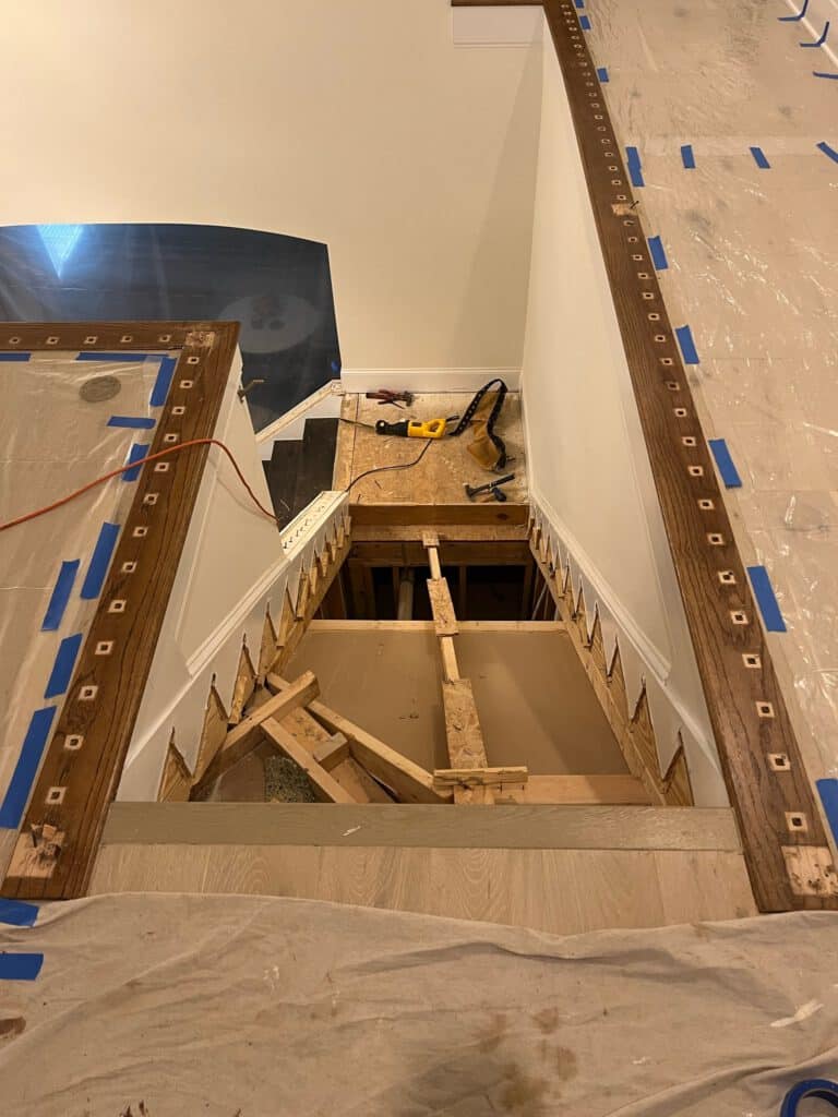 Staircase renovation with no treads or risers