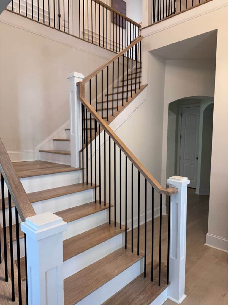 Sherwin Williams Greek Villa with Artificial Light in our Staircase