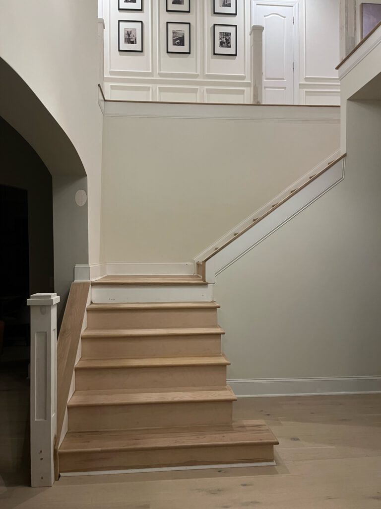 Remodeled base step and newel post
