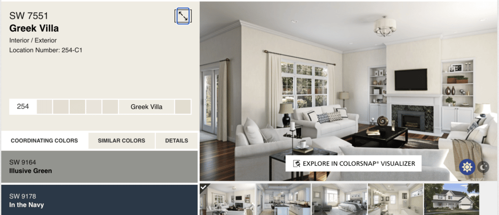 Greek Villa on Sherwin Williams Website