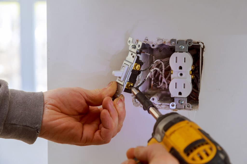 Installing light switch box for a new ceiling light