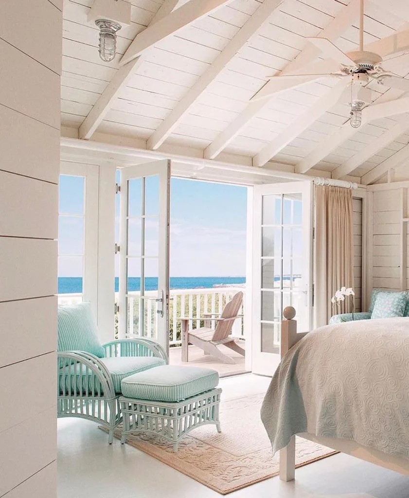 Coastal White Vaulted Shiplap Ceiling and Walls 