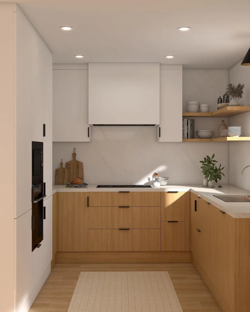 White and oak kitchen