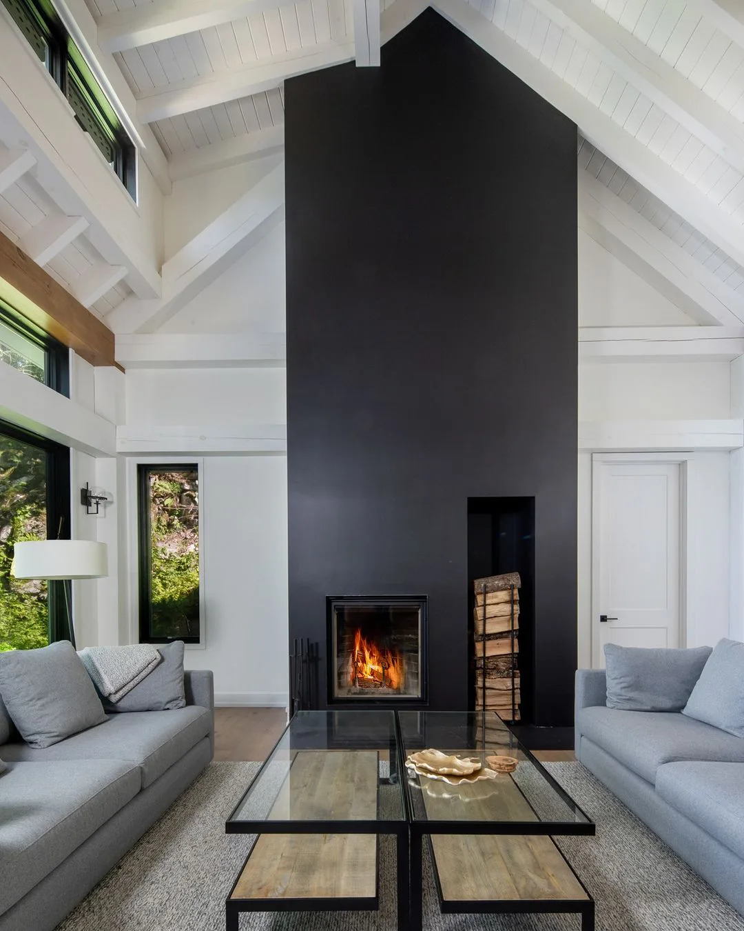 Modern Black Fireplace