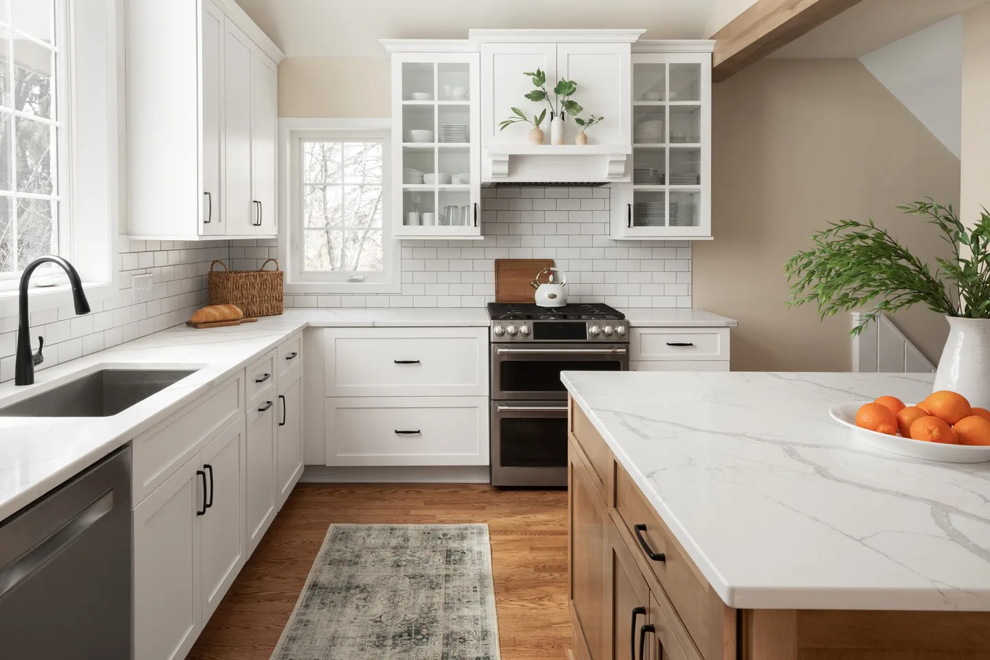 White Cabinets with White Countertops