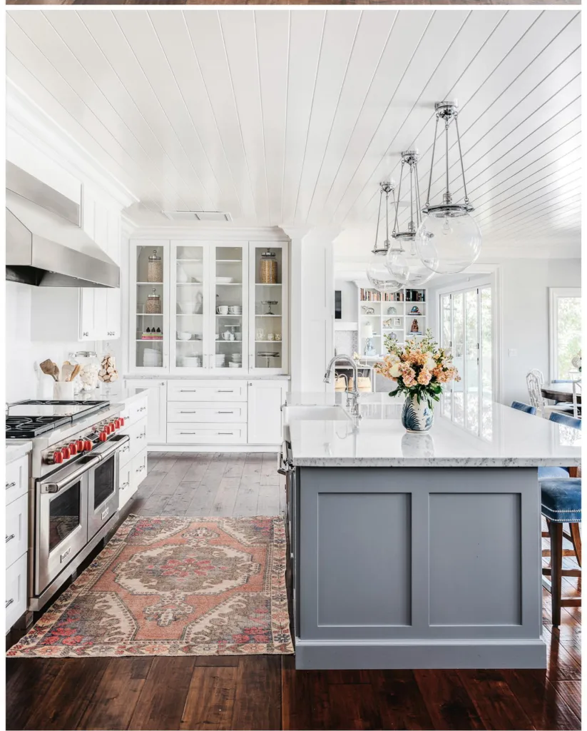 PVC Shiplap Ceiling in a high-end kitchen 