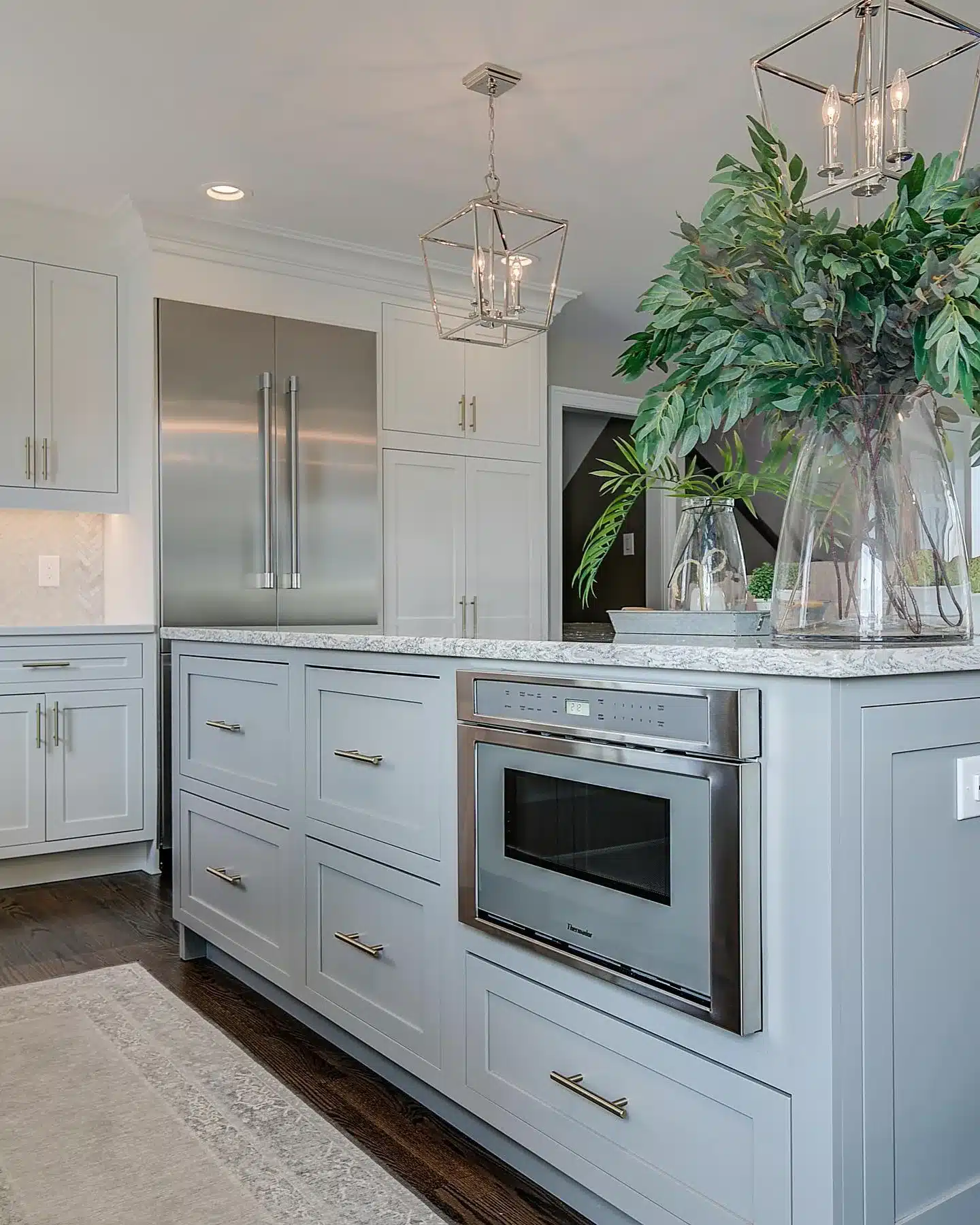 Built-In Microwave in Kitchen Island