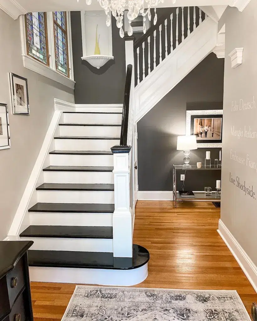 Black And White Stairs Idea For Your Living Room