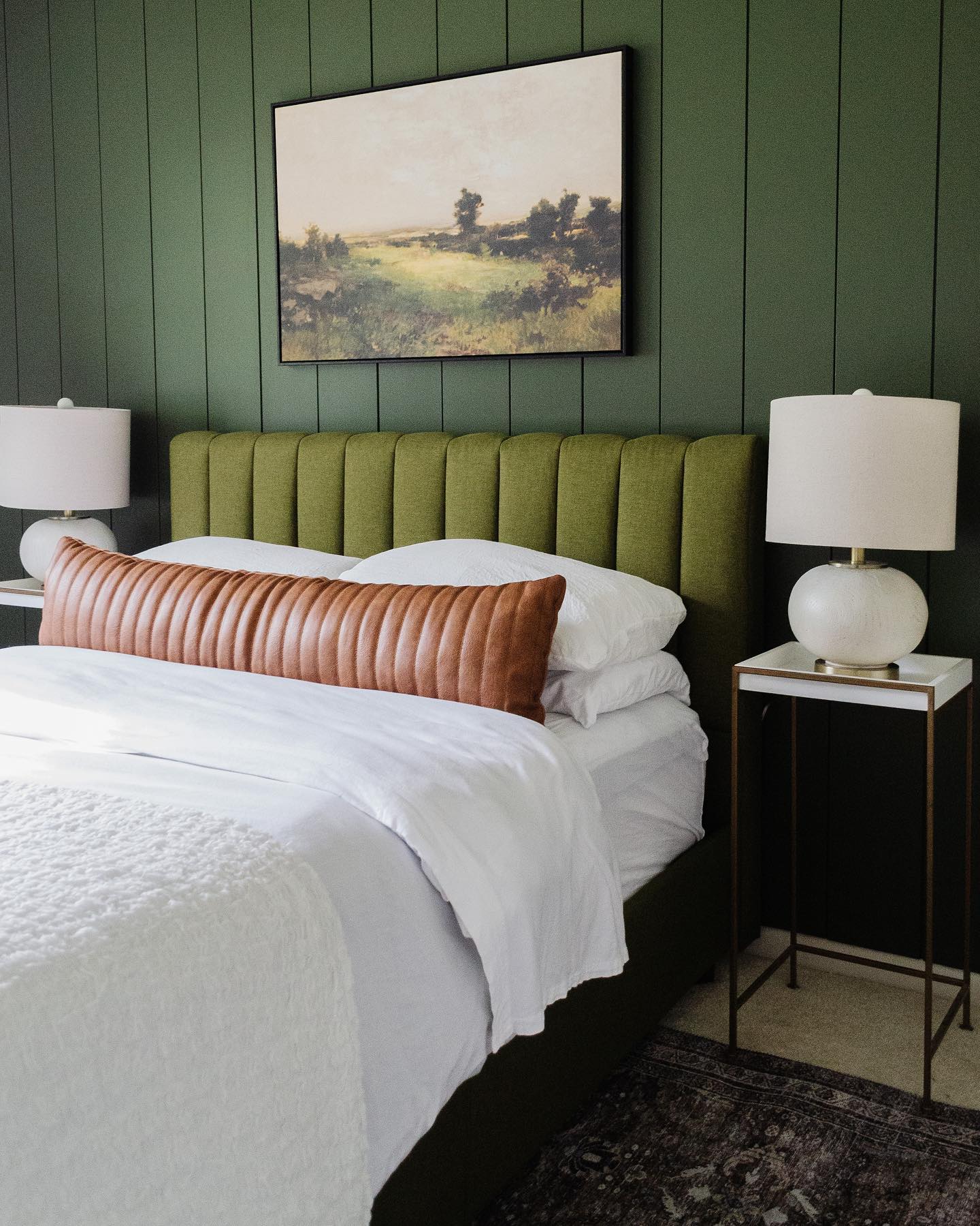 Green Shiplap Bedroom Accent Wall Design