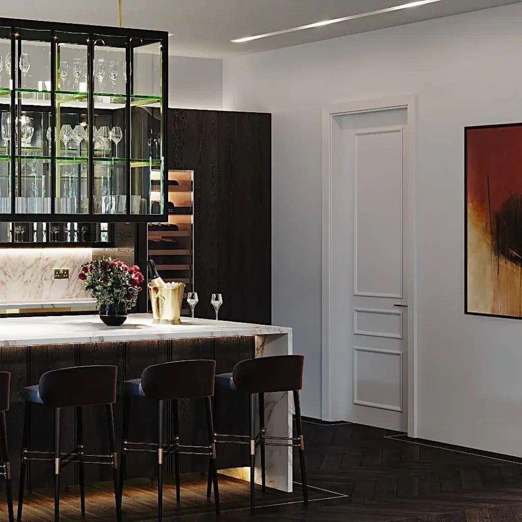 32 Waterfall Kitchen Island Ideas For Inspiration 25 Marble Worktops And Splashback With A Matching Central Waterfall Island Used In Kitchen.