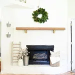 Painted White Stone Fireplace