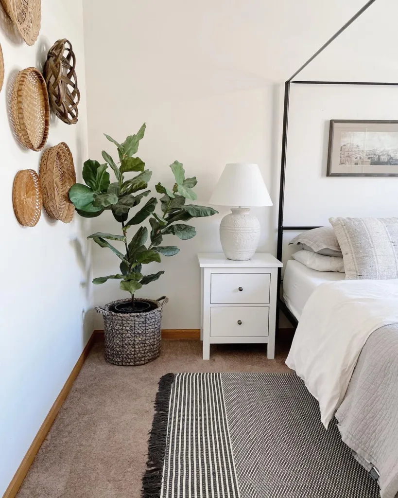 37 Rug Under Bed Ideas For A Stylish Bedroom 5 A Black And White Striped Rug Under A Bed