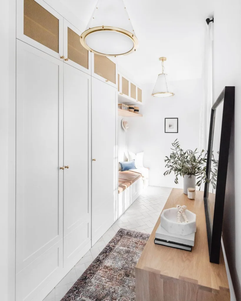 32 Floor To Ceiling Cabinets Ideas To Maximize Storage 31 Floor-To-Ceiling Cabinets Inset With Brass Mesh Detailing And Finished With Brass Hardware