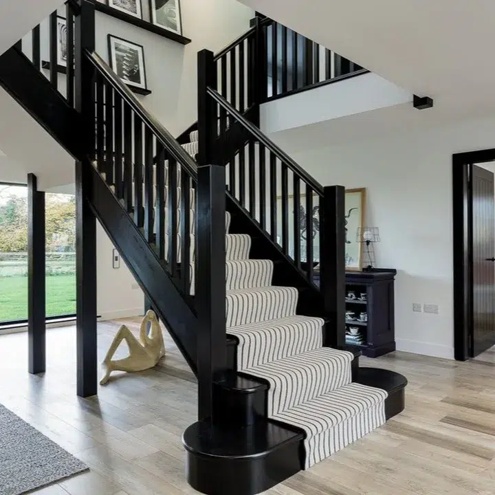 31 Black And White Stairs That Are Sure To Stun 6 Black Stairs With A White And Black Runner